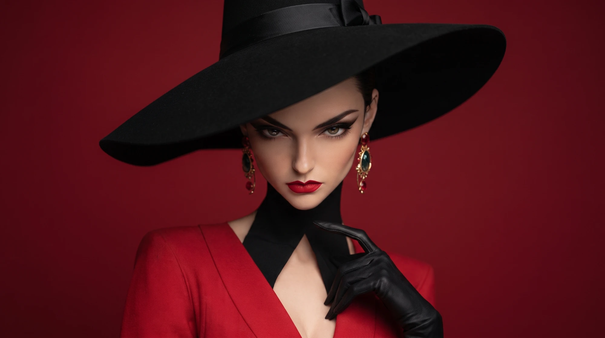 Lady in red — AI studio portrait photography generated with Nano Banana Pro