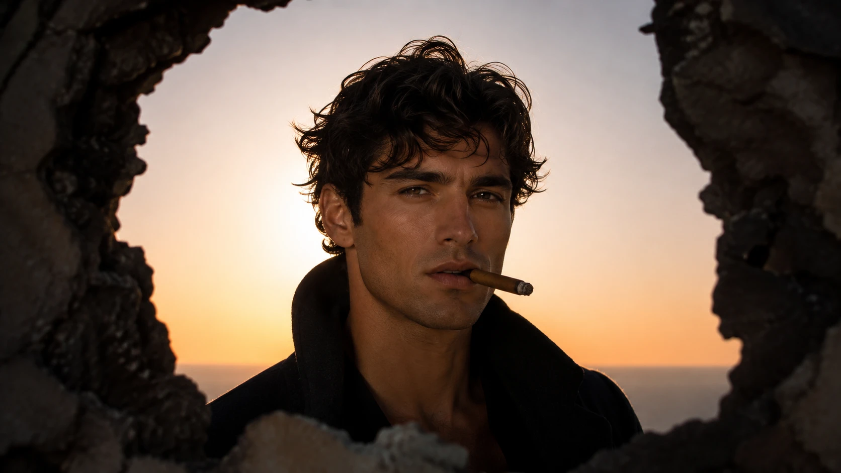 Cigar Horizon — AI portrait photography generated with GPT Image 2